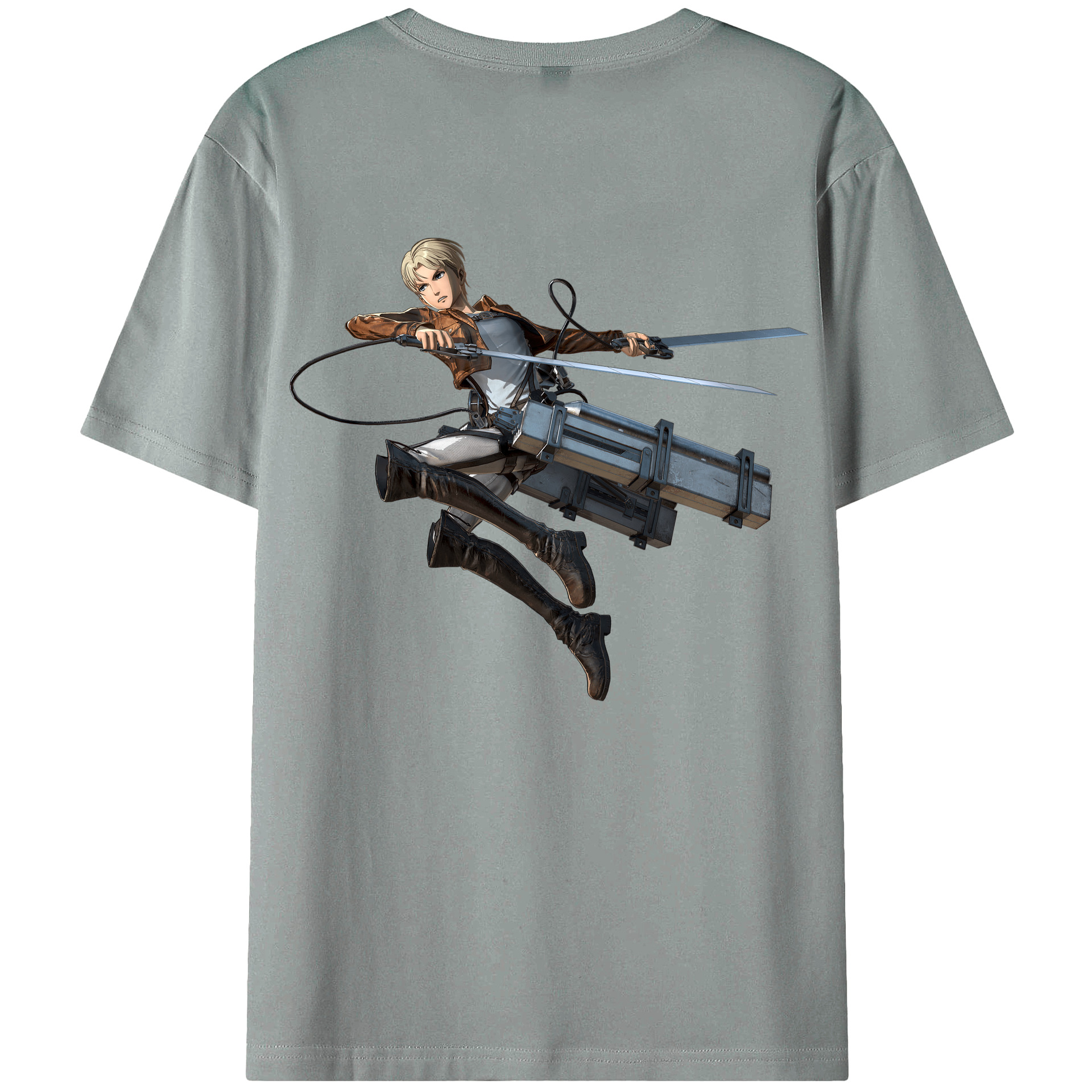 （画像用） 進撃の巨人 Attack on Titan 綿100％ メンズ半袖Tシャツ（バックプリント） 通気性